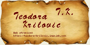 Teodora Krilović vizit kartica